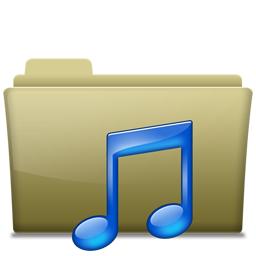 Brown Folder Music Icon 256x256 png